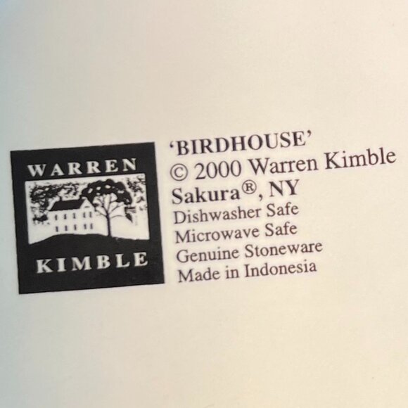 Vtg SAKURA Warren Kimble BIRDHOUSE Stoneware Mug ~ Folk Art ~ Cardinals - Picture 8 of 8